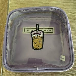 STONEY CLOVER LANE Lavender/Clear Custom Mini Pouch with Iced Coffee Patch